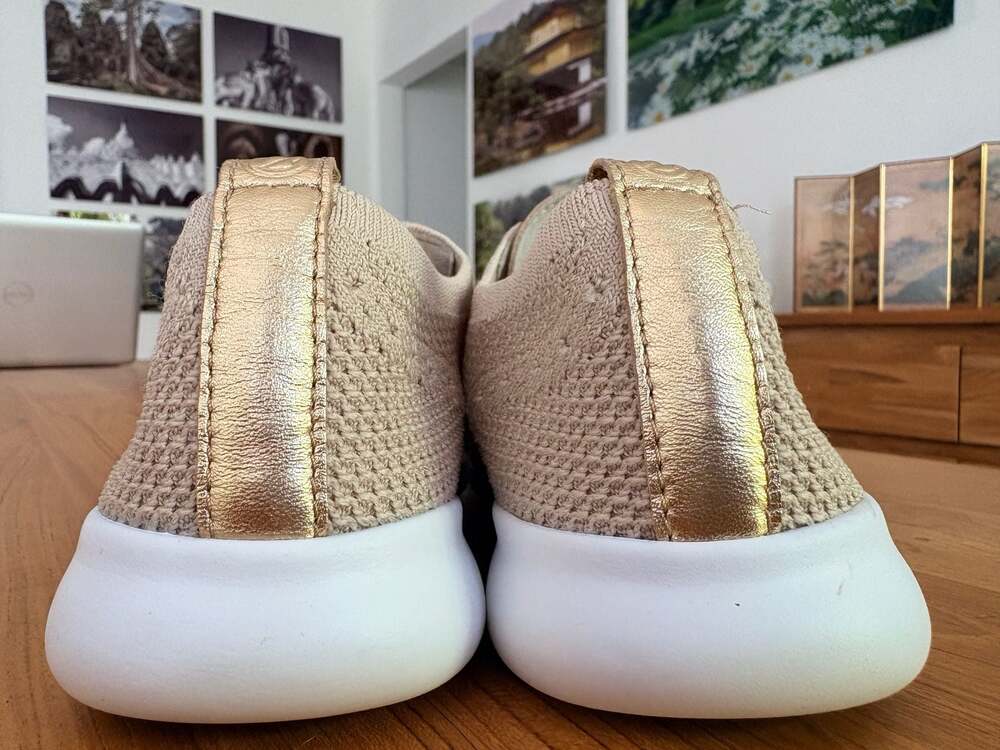Cole Haan 2.ZERØGRAND Stitchlite Wingtip Oxfords Beige Gold Knit Size 8B - Picture 2 of 8
